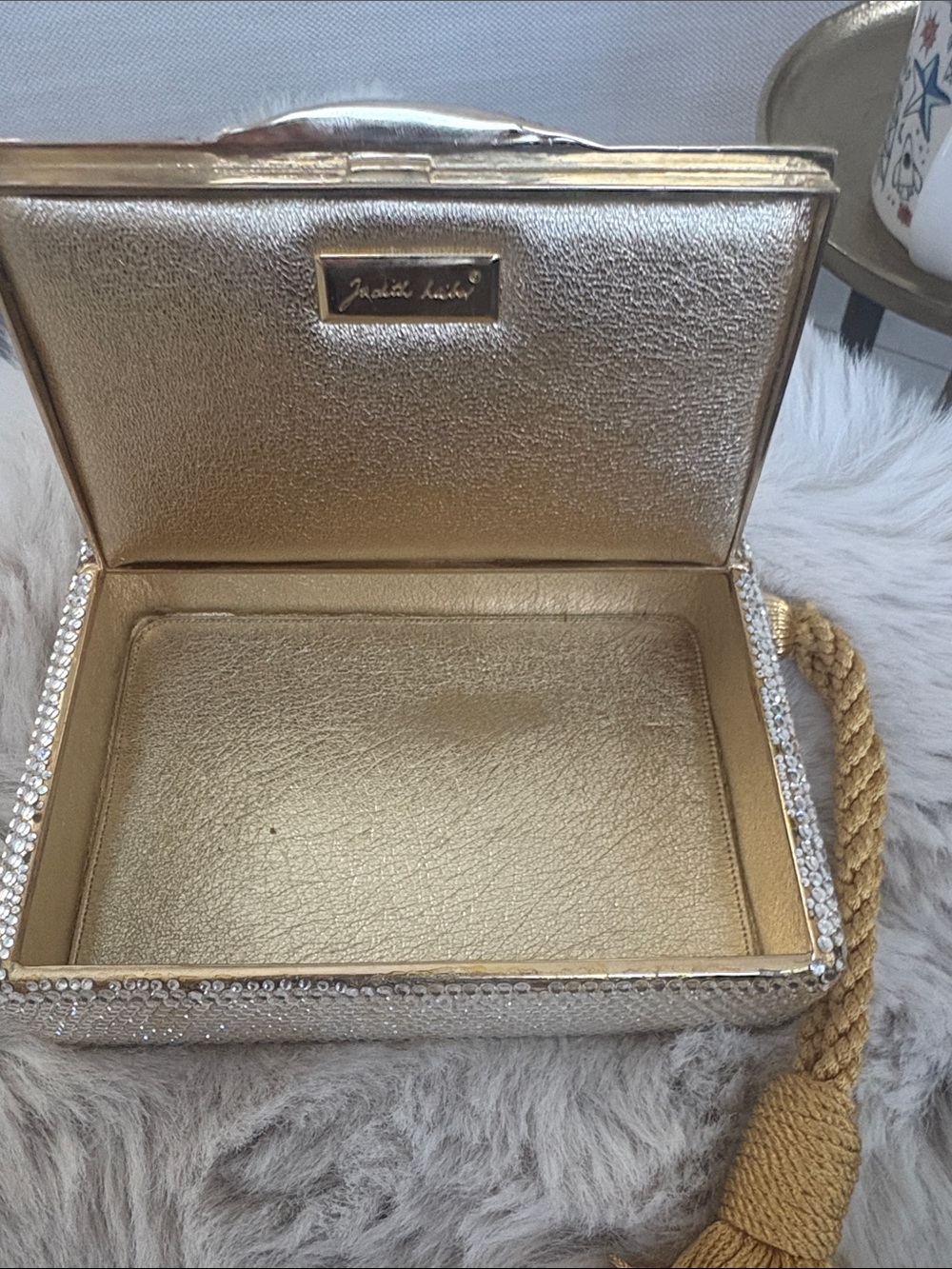 Judith Leiber Gold Box Clutch - Metallic Gold Evening Bag